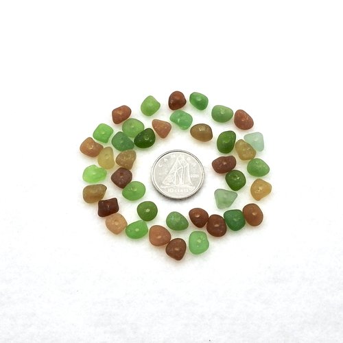 Very Tiny Sea Glass Beads Center Hole Accent Spacers for Jewelry Making and Beach Crafts