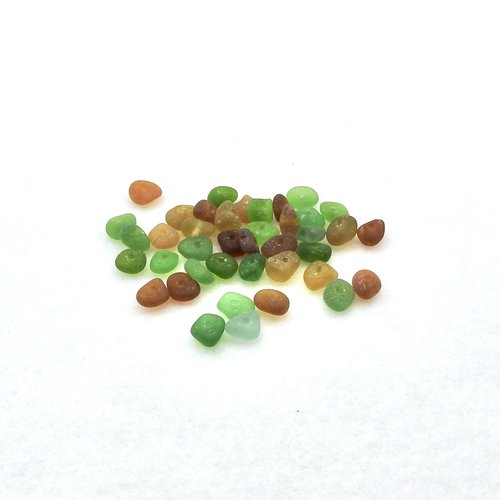 Very Tiny Sea Glass Beads Center Hole Accent Spacers for Jewelry Making and Beach Crafts