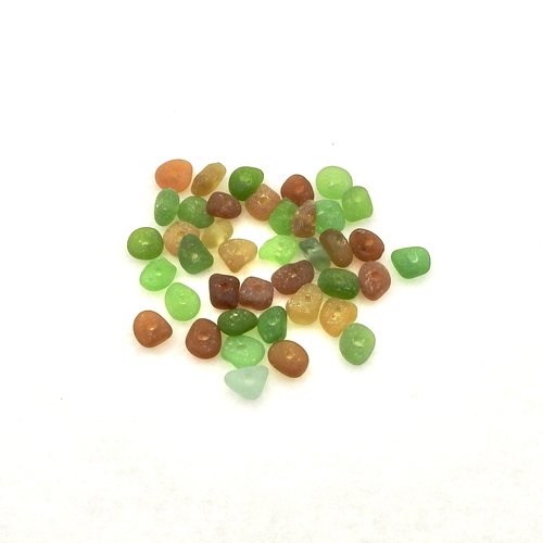 Very Tiny Sea Glass Beads Center Hole Accent Spacers for Jewelry Making and Beach Crafts