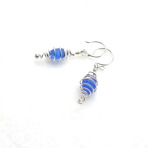 handmade silver spiral dangles