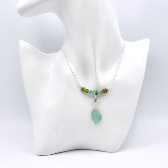 mixed colors with sea foam green drop pendant