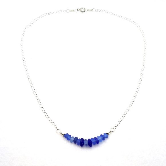 cobalt cornflower blue necklace