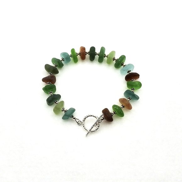sea glass toggle bracelet