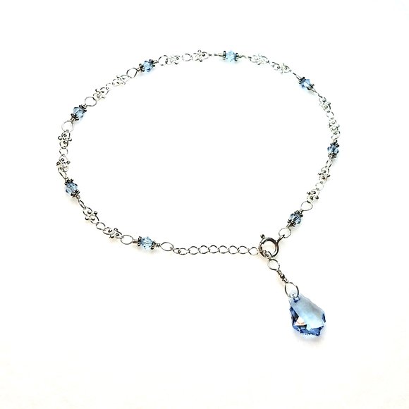 aqua blue adjustable anklet