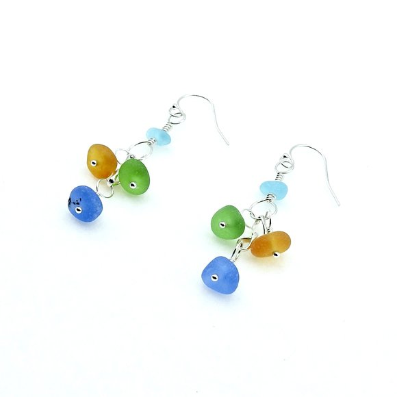 colorful sea glass dangles