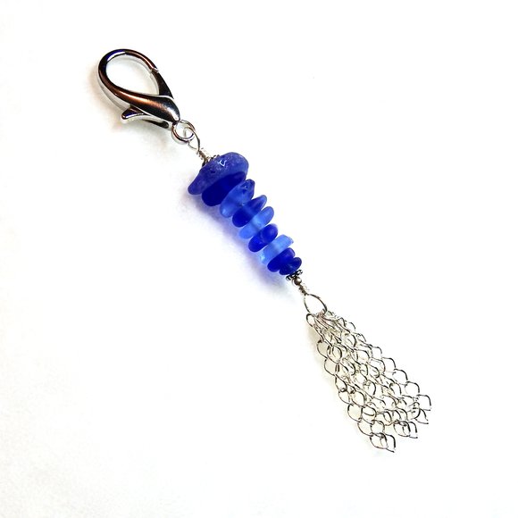 cobalt cornflower blue zipper pull 