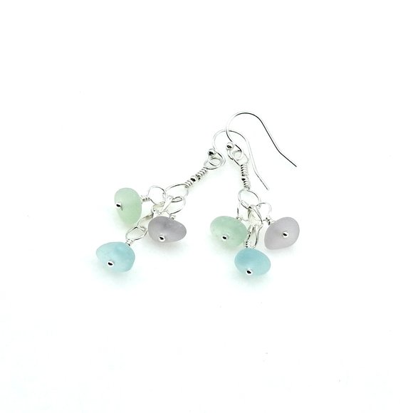 Pastel Sea Glass Drop Earrings