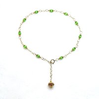adjustable gold chain with gold vermeil Bali bead dangle