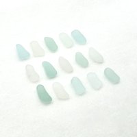 Long Natural Ocean Glass Rectangular Shape for Jewelry Crafts