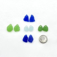 Sea Glass Earring Pair Charms Jewelry Bead Gift Making Supply