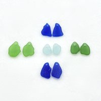 Sea Glass Earring Pair Charms Jewelry Bead Gift Making Supply