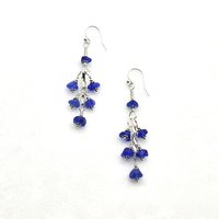 sea glass dangly cluster drop earrings