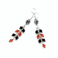 long dangly skull earrings for women