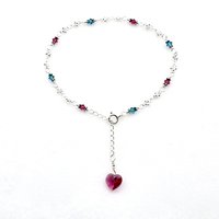 fuchsia pink Swarovski Elements heart charm 
