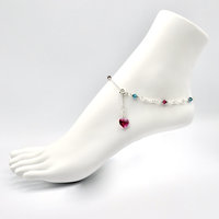 tiny fuchsia pink and turquoise blue crystal beads
