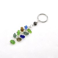 colorful seaglass key chain