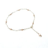 delicate pink pearl anklet for women or girls