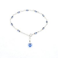 blue heart anklet 