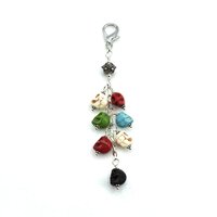 Howlite Skull Crystal Keychain Clip On Zipper Pull Charm Multi Color Handmade Chakra Gifts 