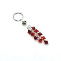 Red Crystal Fancy Keychain for Her Unique Dangly Keyrings for Ladies Gifts Made in Canada
