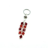 Red Crystal Fancy Keychain for Her Unique Dangly Keyrings for Ladies Gifts Made in Canada