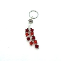 Red Crystal Fancy Keychain for Her Unique Dangly Keyrings for Ladies Gifts Made in Canada