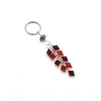 Red Crystal Fancy Keychain for Her Unique Dangly Keyrings for Ladies Gifts Made in Canada