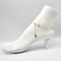 Mother of Pearl Jewelry, Adjustable Gold Chain Ankle Bracelet, Handmade Gifts Canada