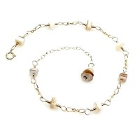 Mother of Pearl Jewelry, Adjustable Gold Chain Ankle Bracelet, Handmade Gifts Canada