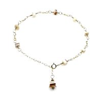 Mother of Pearl Jewelry, Adjustable Gold Chain Ankle Bracelet, Handmade Gifts Canada
