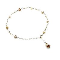 Mother of Pearl Jewelry, Adjustable Gold Chain Ankle Bracelet, Handmade Gifts Canada