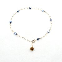 blue pearl anklet for women