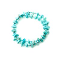 Wrap Around Bracelet Light Blue Green Amazonite Gemstone Jewelry Handmade Gifts