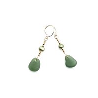 green sea glass earrings
