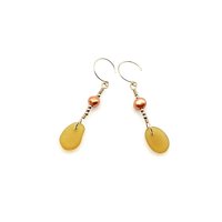 honey amber drops with pearls accents