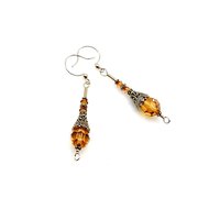 orange crystal earrings