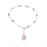 light amethyst purple Swarovski Elements ankle bracelet