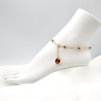 Crystal Beads Anklet for Women Copper Color Adjustable Gold Chain Ankle Bracelet Jewelry Gifts Canada