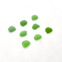 green sea glass buttons