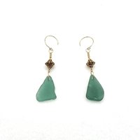 teal green gold dangles