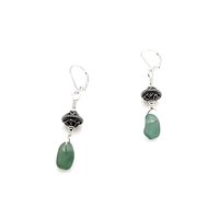 Sea Glass Earrings Teal Lever Back Dangle Drops Handmade Beach Jewelry Gifts