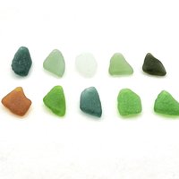Drilled Sea Glass for Jewelry Making Natural Unusual Shape Pendant Beach Beads Craft Charms Top Hole 