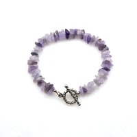 Amethyst Gemstone Bracelet Purple Birthstone Astrology Jewelry Chakra Third Eye Crown 