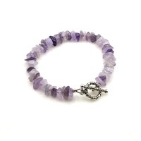 Amethyst Gemstone Bracelet Purple Birthstone Astrology Jewelry Chakra Third Eye Crown 