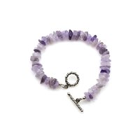 Amethyst Gemstone Bracelet Purple Birthstone Astrology Jewelry Chakra Third Eye Crown 
