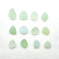 Sea Glass Pendants for Jewelry Making, Light Pastel Beads Top Drilled for Necklaces Frosted Surf Tumbled