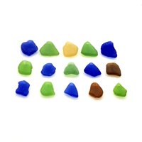 Colorful Sea Glass Beads Mixed Charms Beach Pendants for Jewelry Making Drilled Top Hole 