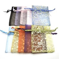 Small Organza Bags 3x4 Canada, Set of 10 Sheer Drawstring Ribbon Gift Pouches, Mixed Colours