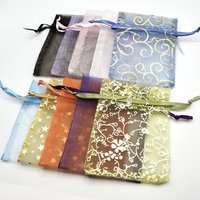 Small Organza Bags 3x4 Canada, Set of 10 Sheer Drawstring Ribbon Gift Pouches, Mixed Colours