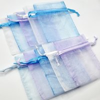 Organza Bags Canada 3x4, Small Ribbon Drawstring Pouches, Set of 10, Assorted Pastel Colors